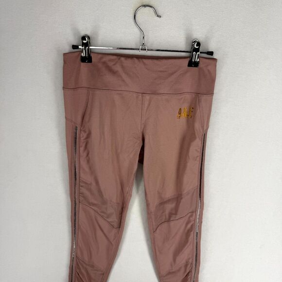Abercrombie & Fitch Rose Pink Leggings Plastic Ribbed Side Womens Size S - Picture 4 of 14